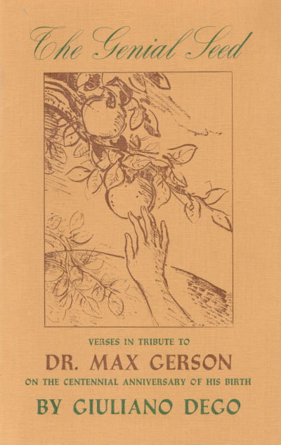 Dr. Max Gerson Resource Library The Genial Seed