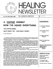 Doctor Max Gerson Resource Library Newsletters