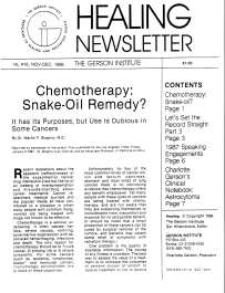 Doctor Max Gerson Resource Library Newsletters