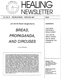 Doctor Max Gerson Resource Library Newsletters