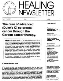 Doctor Max Gerson Resource Library Newsletters