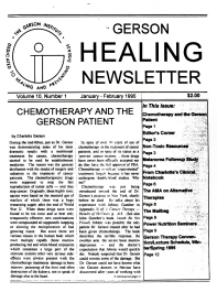 Doctor Max Gerson Resource Library Newsletters