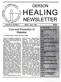 Doctor Max Gerson Resource Library Newsletters