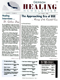 Doctor Max Gerson Resource Library Newsletters