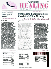 Doctor Max Gerson Resource Library Newsletters