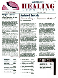 Doctor Max Gerson Resource Library Newsletters