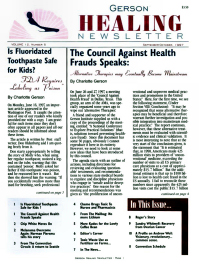 Doctor Max Gerson Resource Library Newsletters
