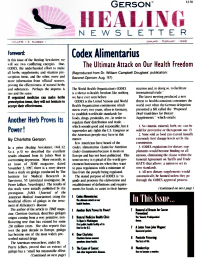 Doctor Max Gerson Resource Library Newsletters