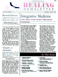 Doctor Max Gerson Resource Library Newsletters