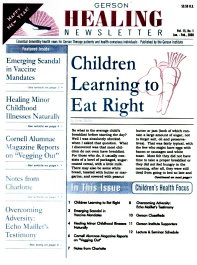 Doctor Max Gerson Resource Library Newsletters