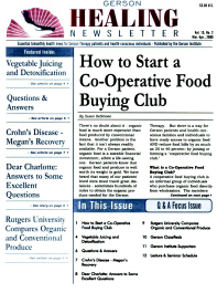 Doctor Max Gerson Resource Library Newsletters