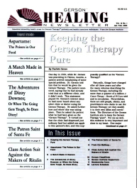Doctor Max Gerson Resource Library Newsletters