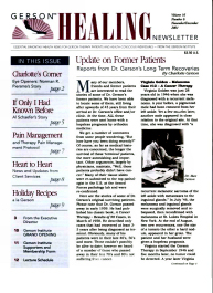Doctor Max Gerson Resource Library Newsletters