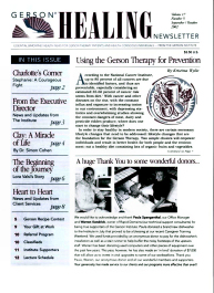 Doctor Max Gerson Resource Library Newsletters