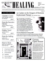 Doctor Max Gerson Resource Library Newsletters