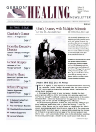 Doctor Max Gerson Resource Library Newsletters