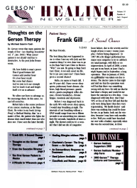 Doctor Max Gerson Resource Library Newsletters