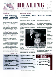 Doctor Max Gerson Resource Library Newsletters