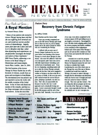 Doctor Max Gerson Resource Library Newsletters