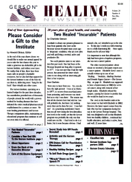 Doctor Max Gerson Resource Library Newsletters