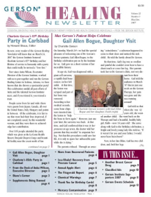 Doctor Max Gerson Resource Library Newsletters