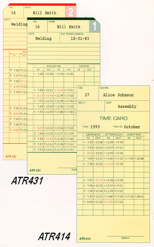 Acroprint ATR414 and ATR431 time cards at www.raleightime.com