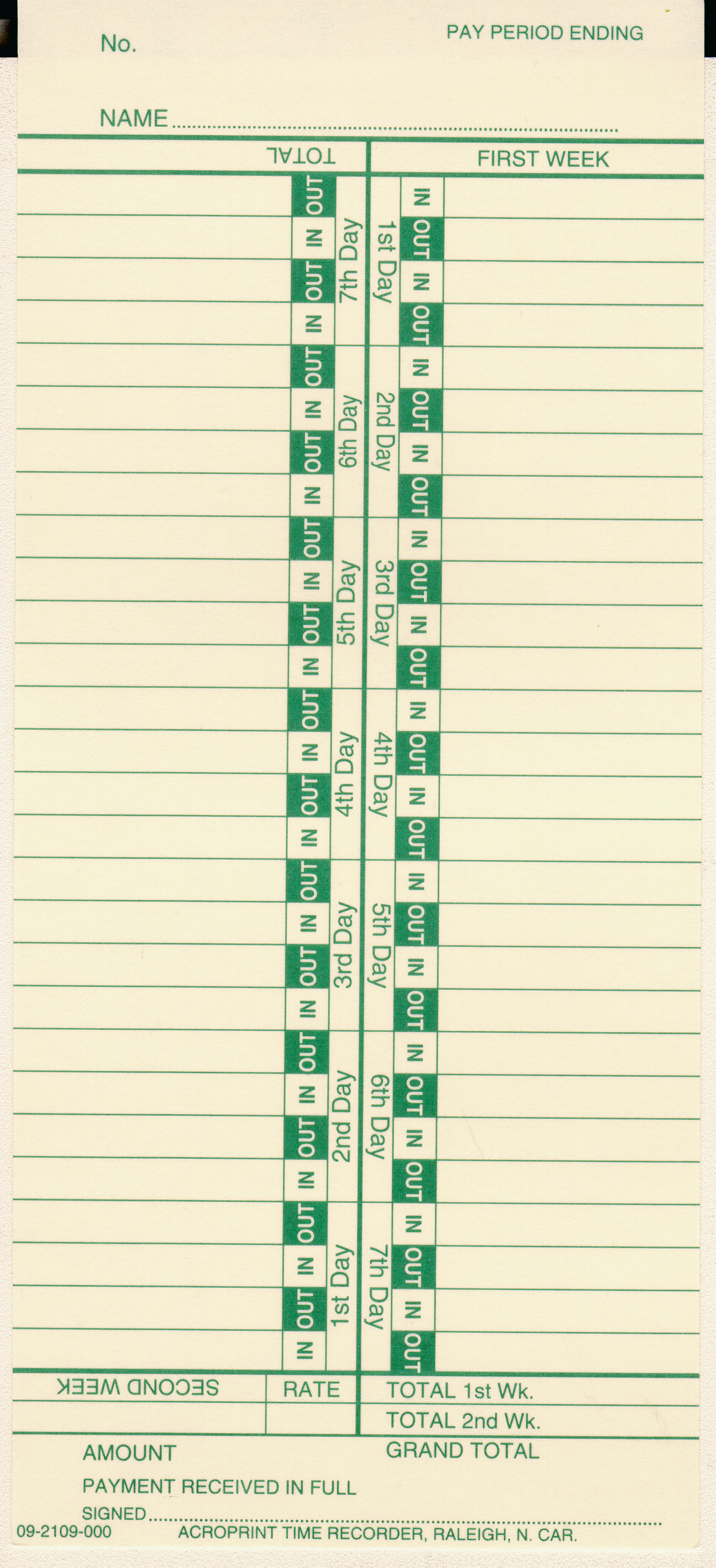 Acroprint Bi Weekly Time Card acroprint-bi-weekly-time-card