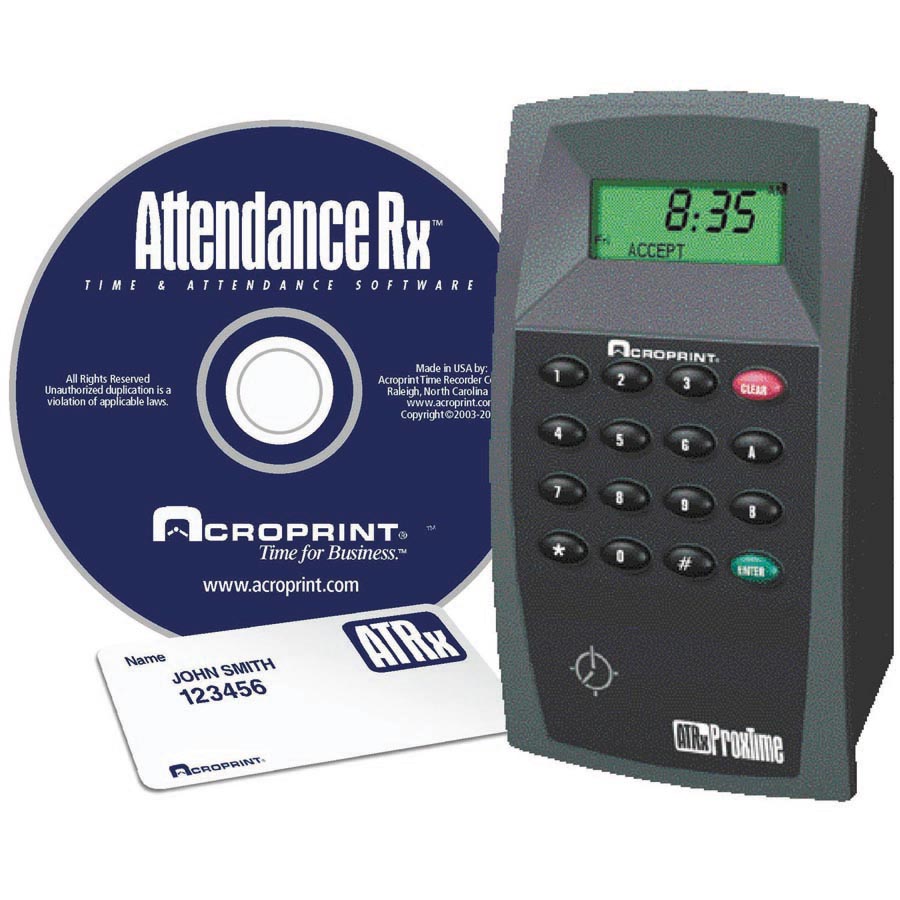 Acroprint  ATRx ProxTime proximity badge time system at www.raleightime.com