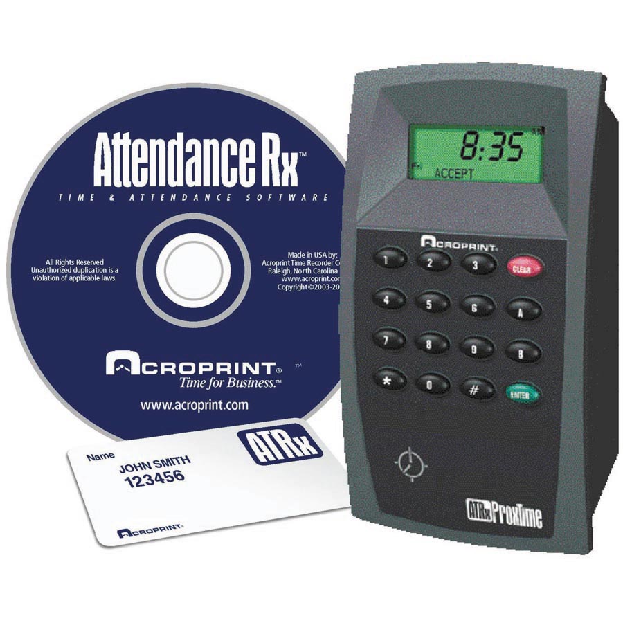 Acroprint ATRx ProxTime proximity badge time system at www.raleightime.com