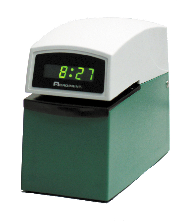 Acroprint E series time / date / number stamp at www.raleightime.com