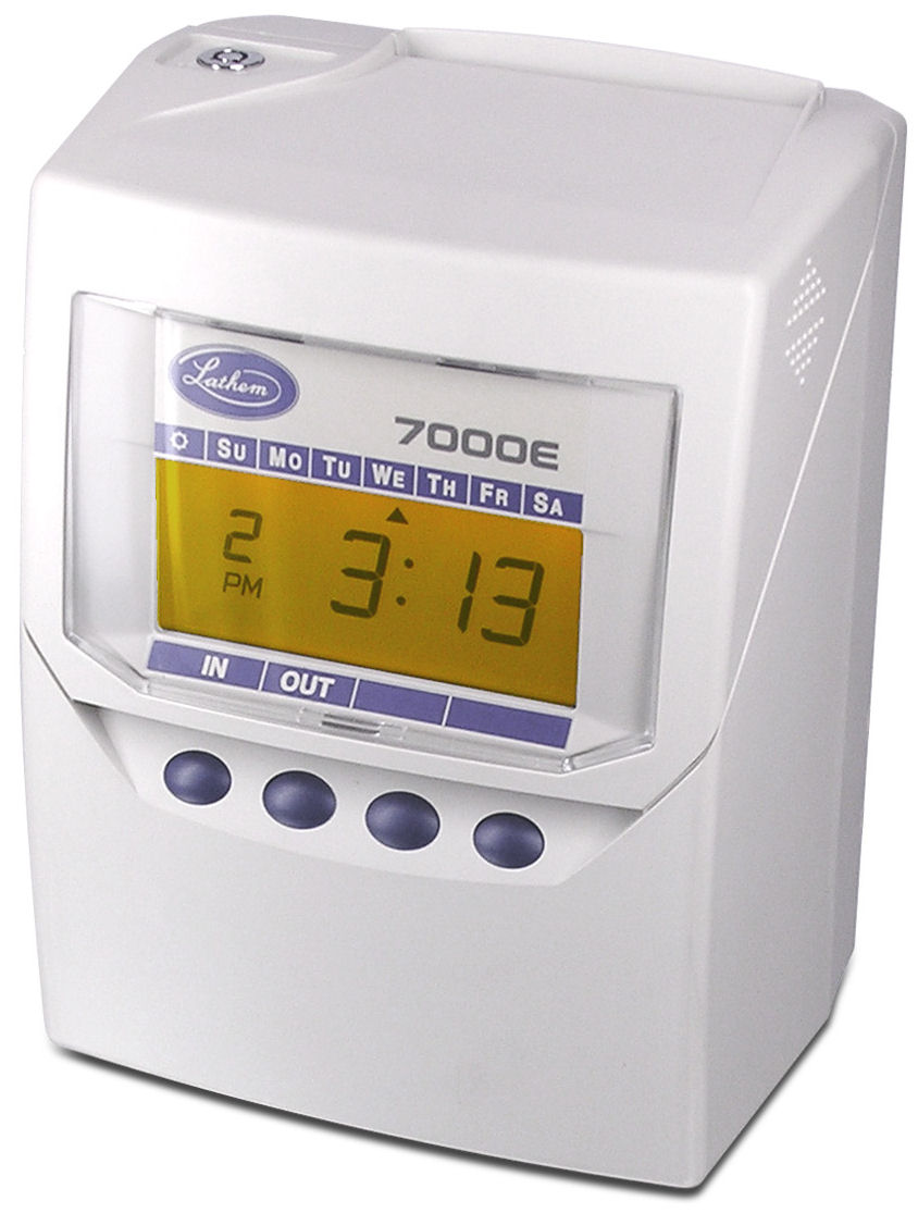 Lathem 7000E time clock at www.raleightime.com