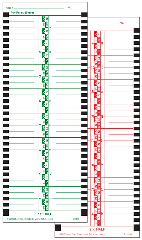 E8-S Lathem Semi-Monthly/Monthly 800P time cards at www.raleightime.com