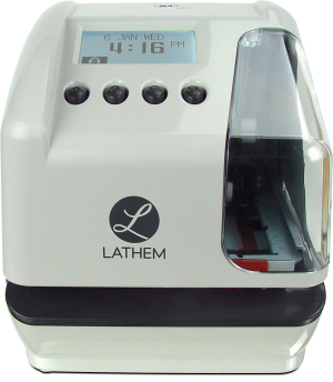 Lathem LT5000 time clock at www.raleightime.com