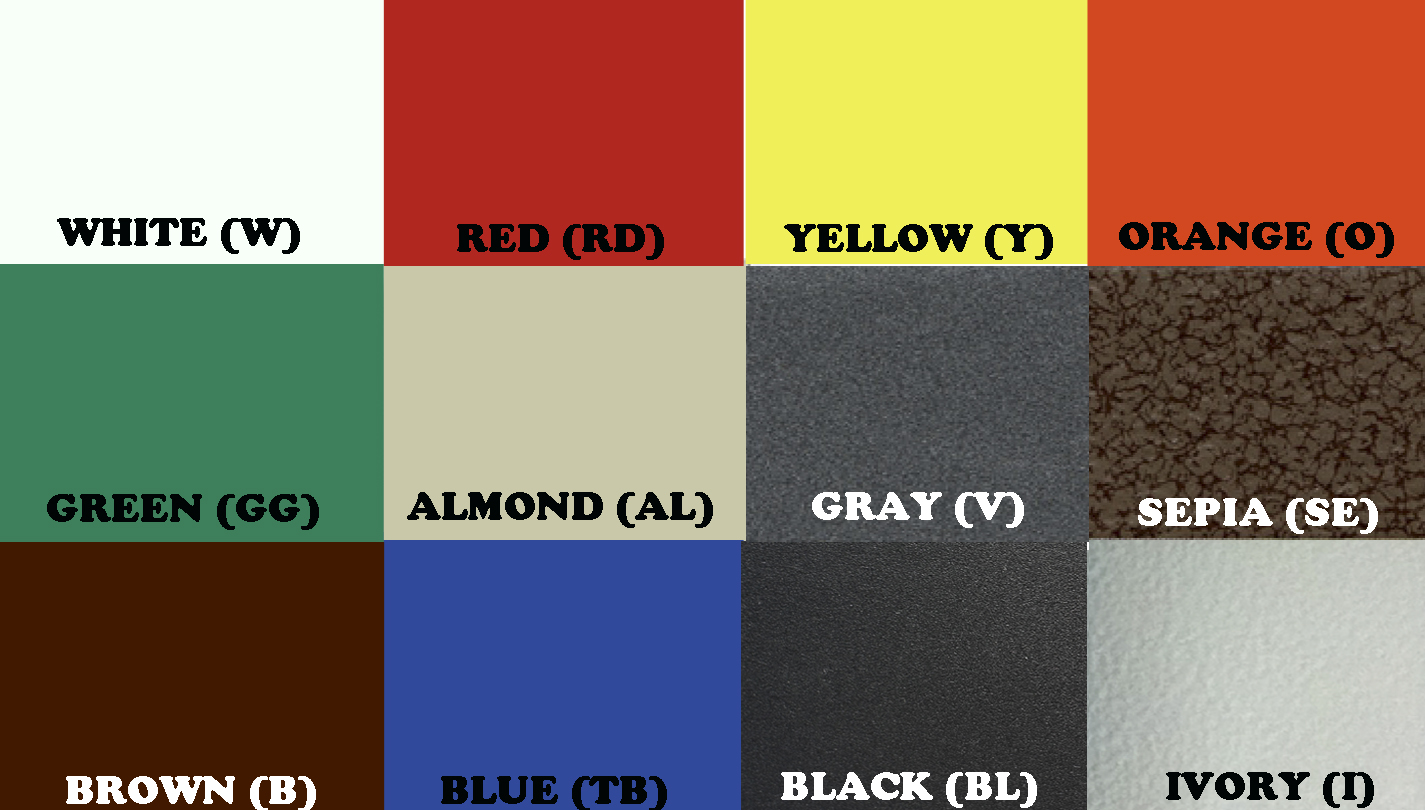 Manufacturer's Color Chart